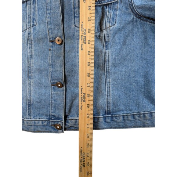 Paparazzi  Blue Jean Jacket, Embroidered Aztec 70s Style Women’s Sz XL - Picture 4 of 7